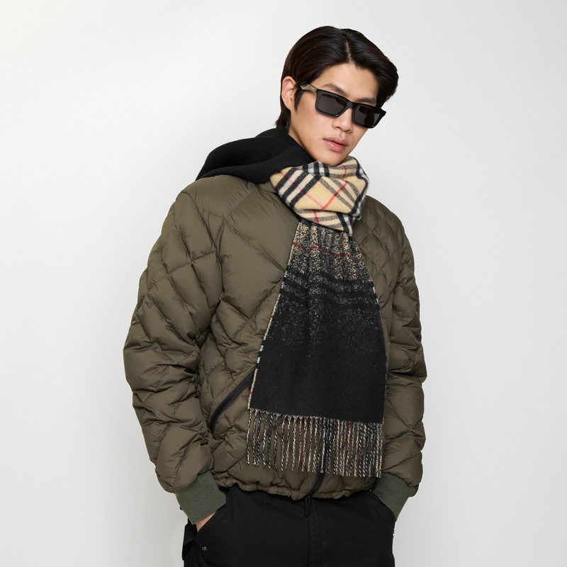 Gradient Check Cashmere Scarf 6