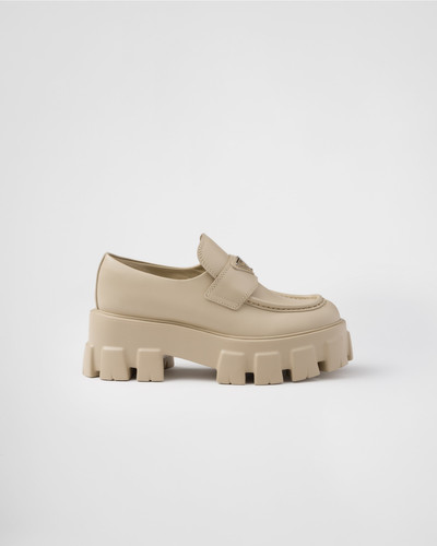 Prada Brushed leather Monolith loafers outlook