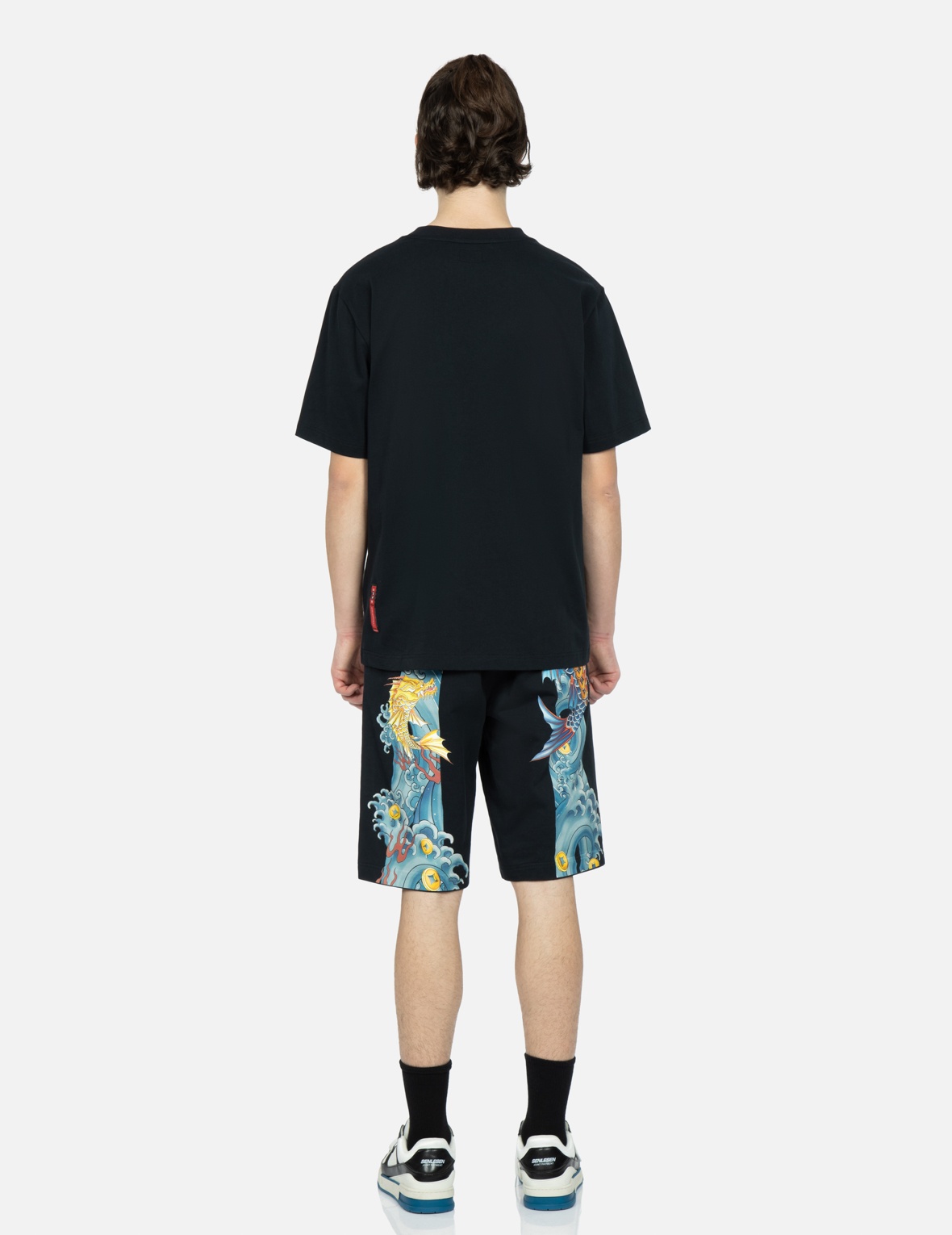 KOI-DRAGON DAICOCK PRINT SWEAT SHORTS - 5