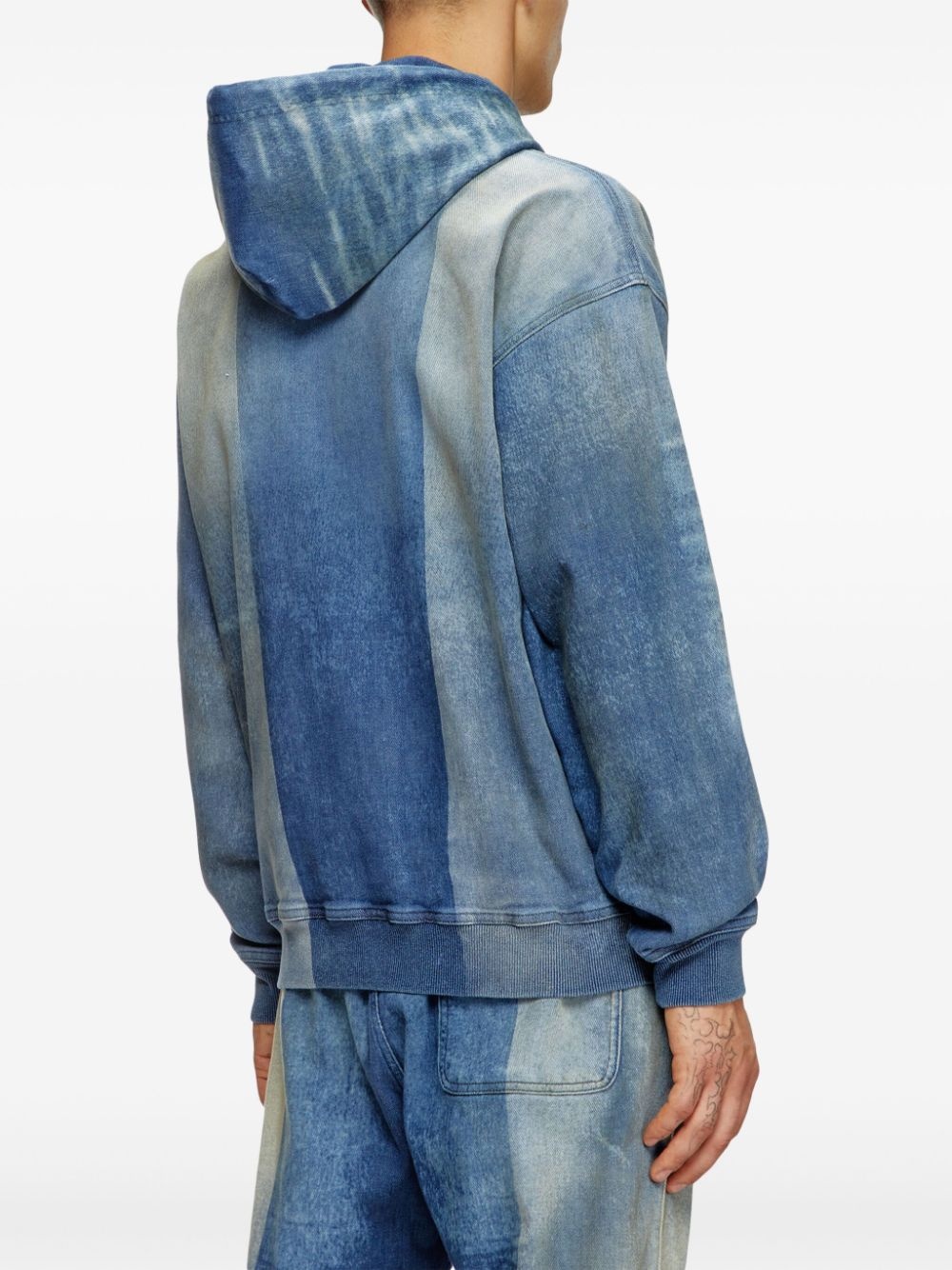 track denim hoodie - 4