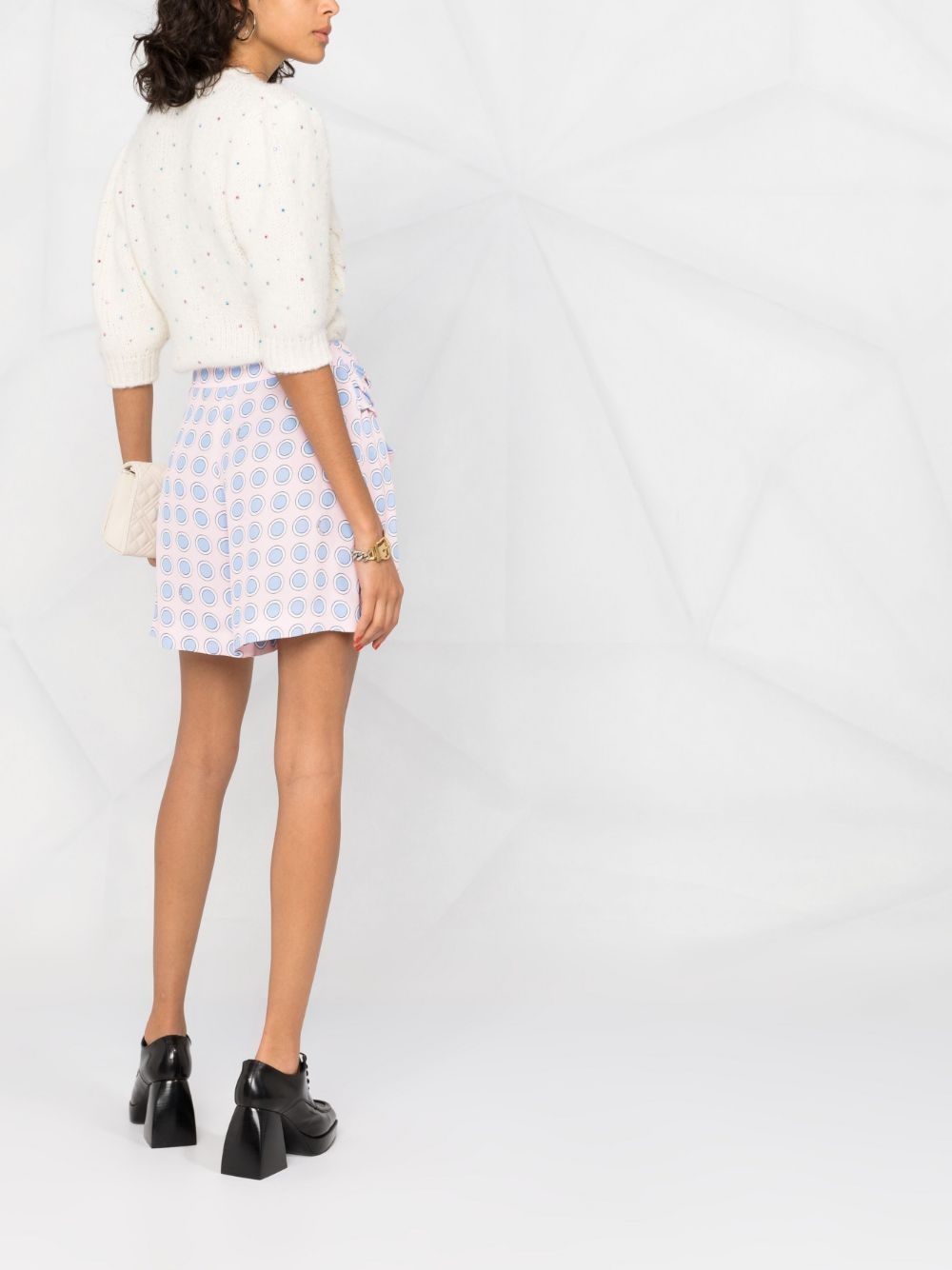 spot-print tied-waist shorts - 6