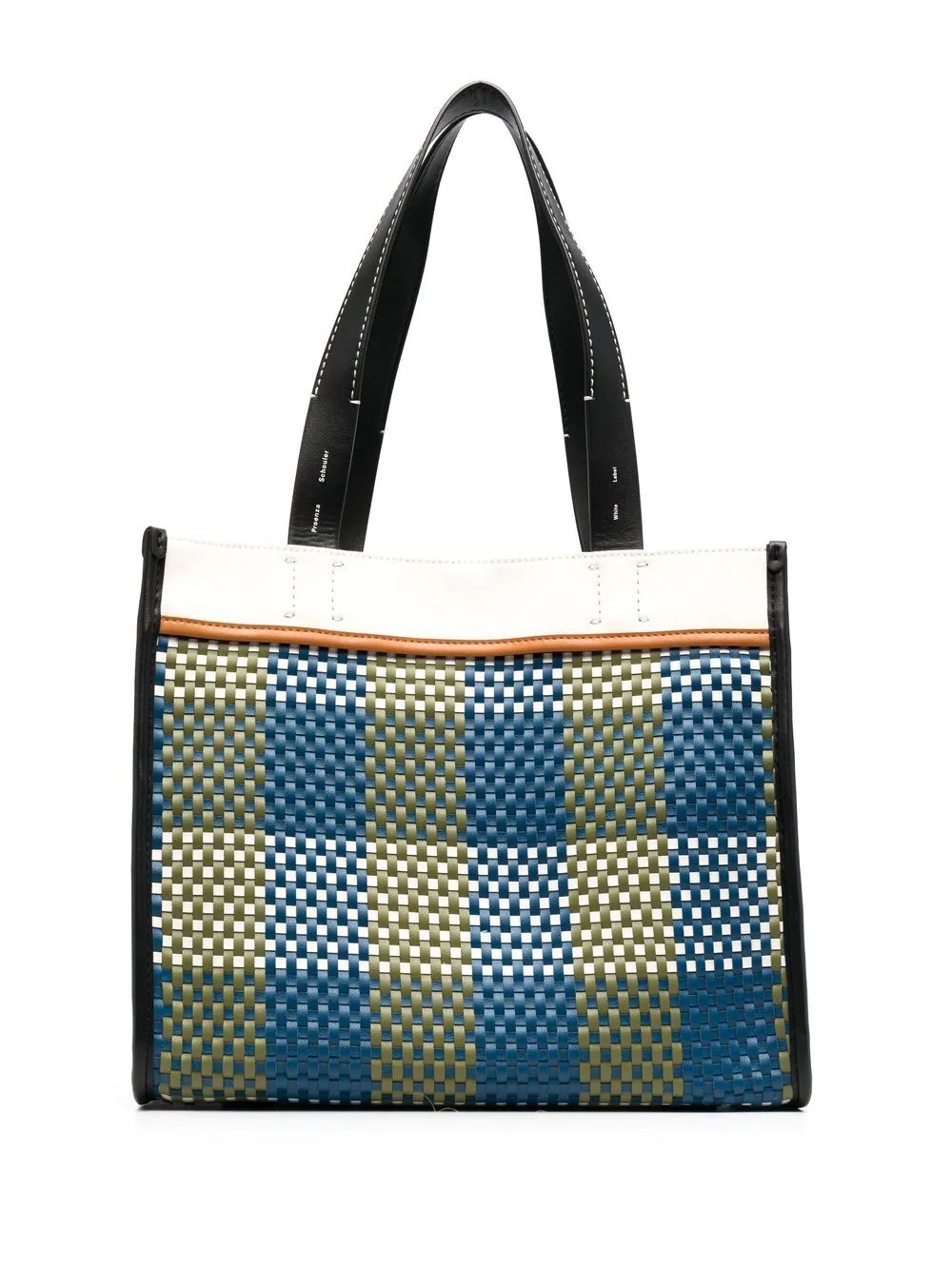 woven leather shoulder bag - 1