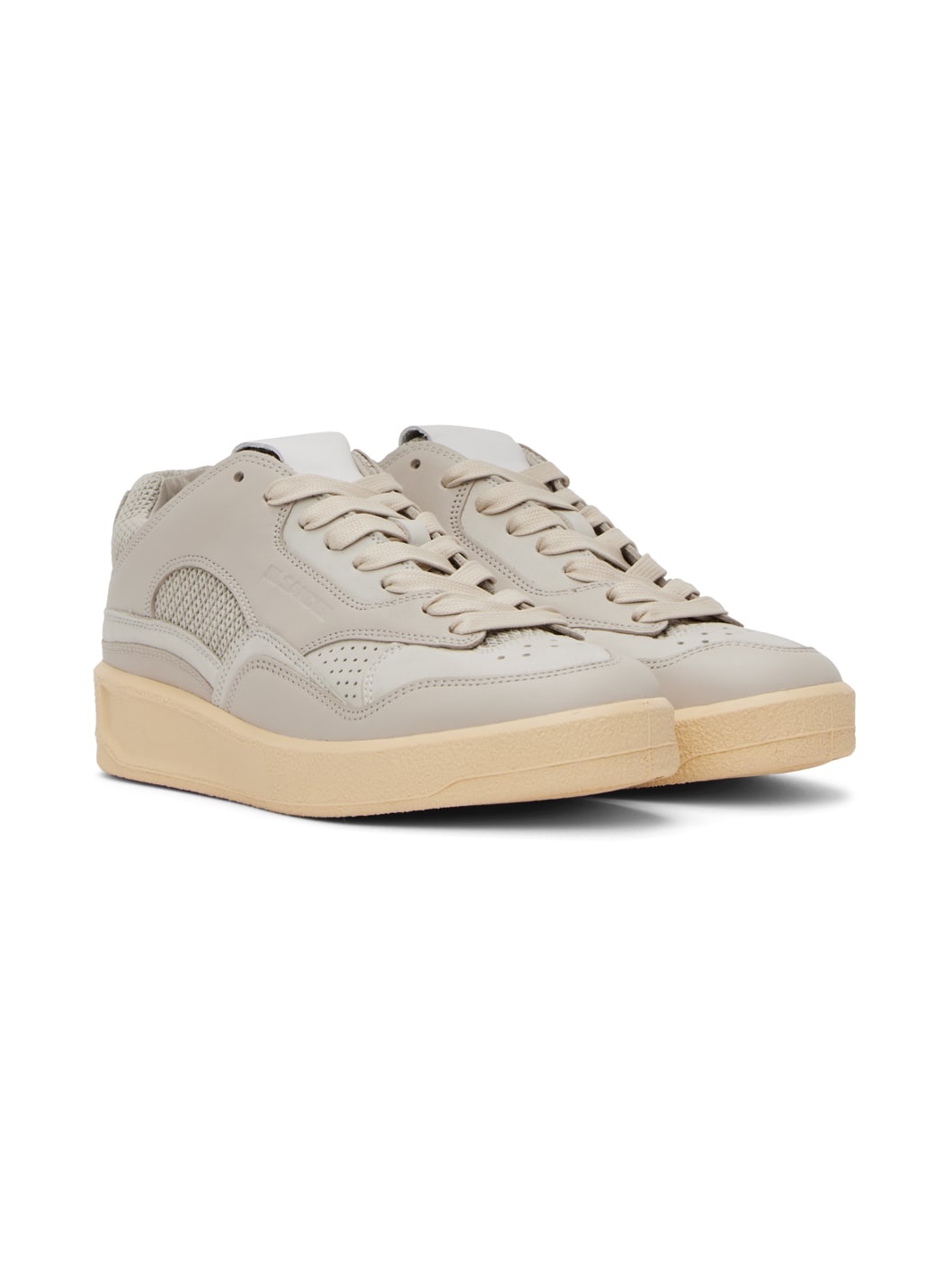 Gray Perforated Sneakers - 4