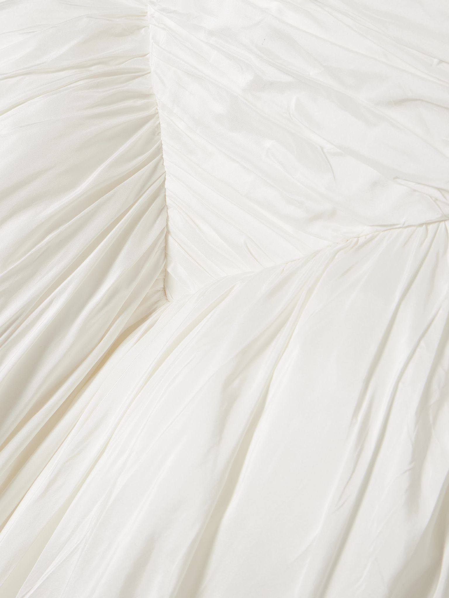 Britt strapless ruched silk-taffeta gown White - 4