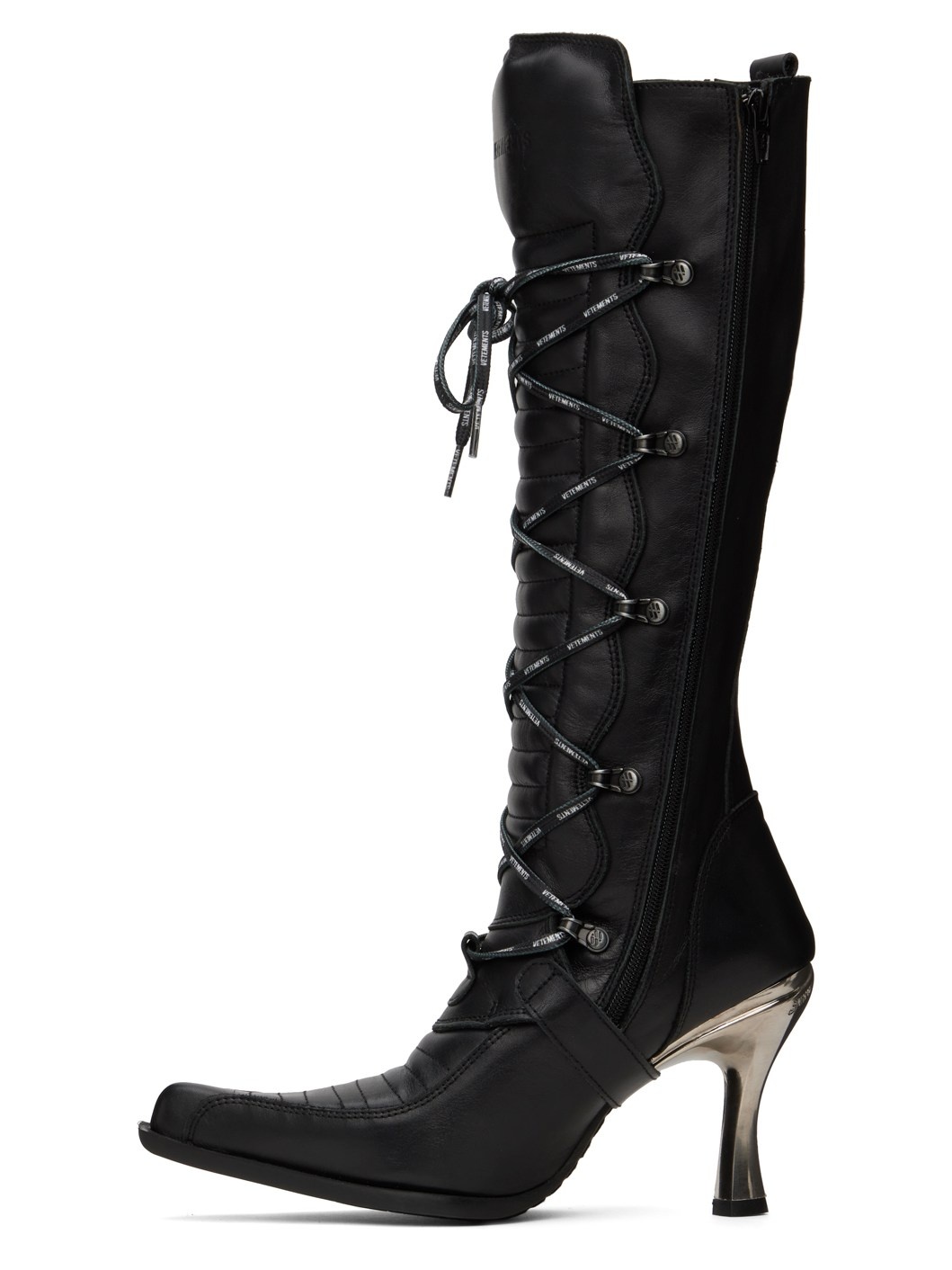 Black New Rock Edition Moto Lace-Up Boots - 3