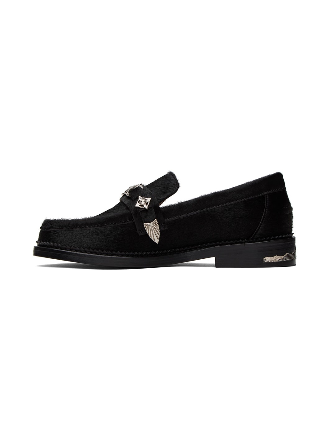 SSENSE Exclusive Black Fur Loafers - 3