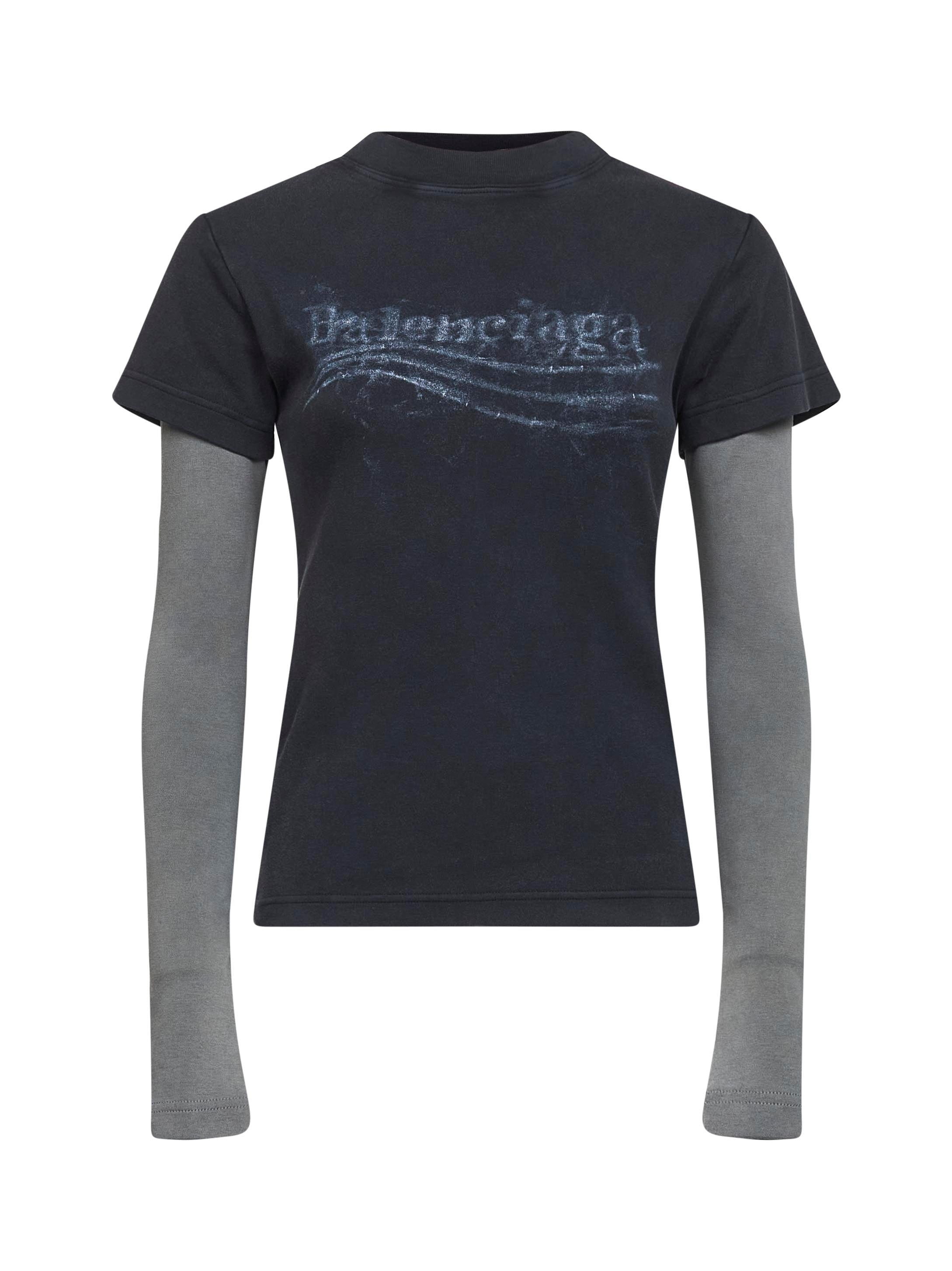 Black Washed Crayon Political T-Shirt - 1
