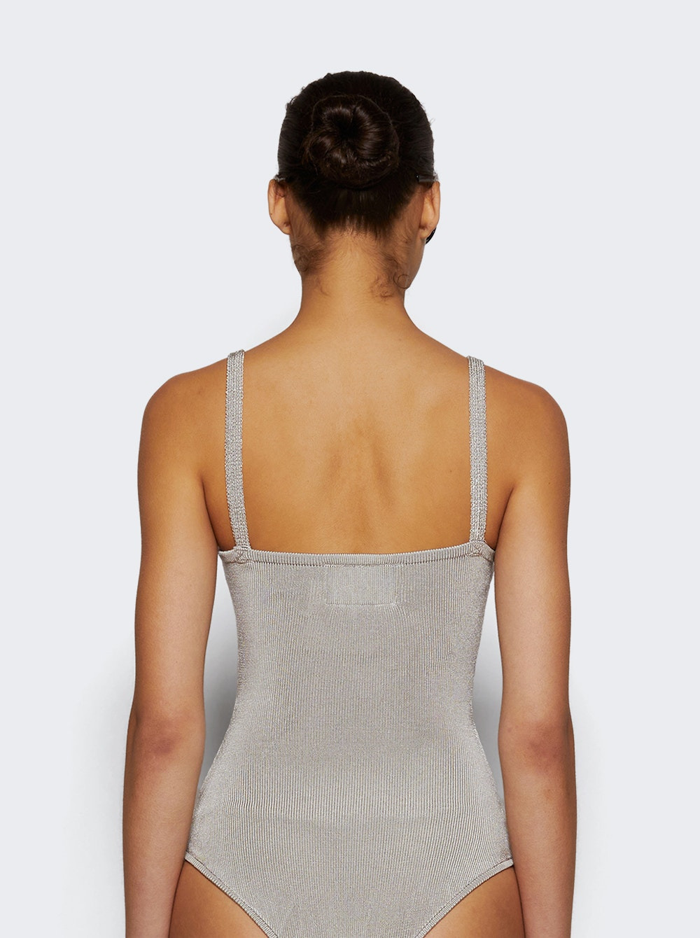 Knit One Piece Bodysuit Silver - 5