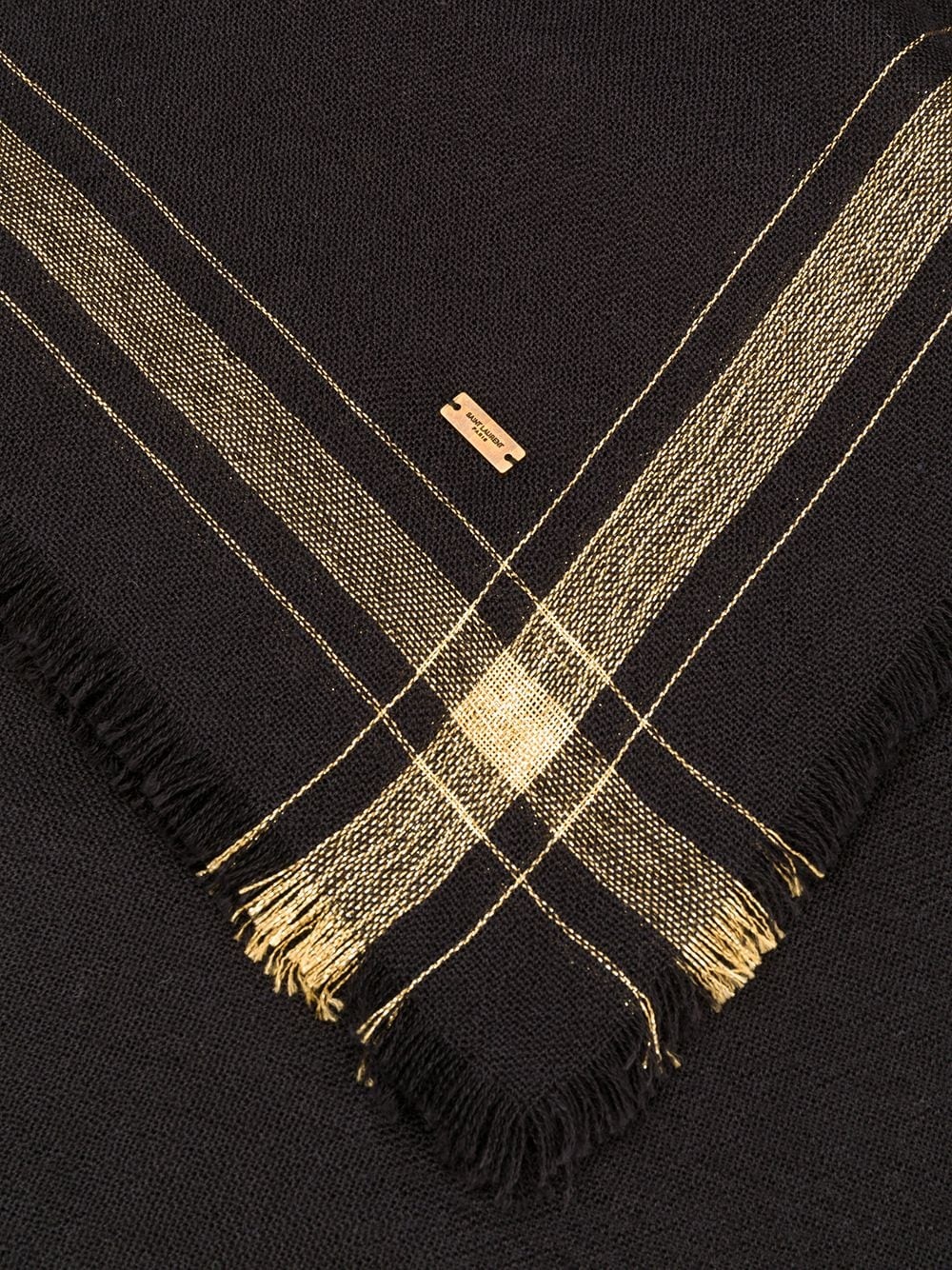 stripe-trim frayed scarf - 3