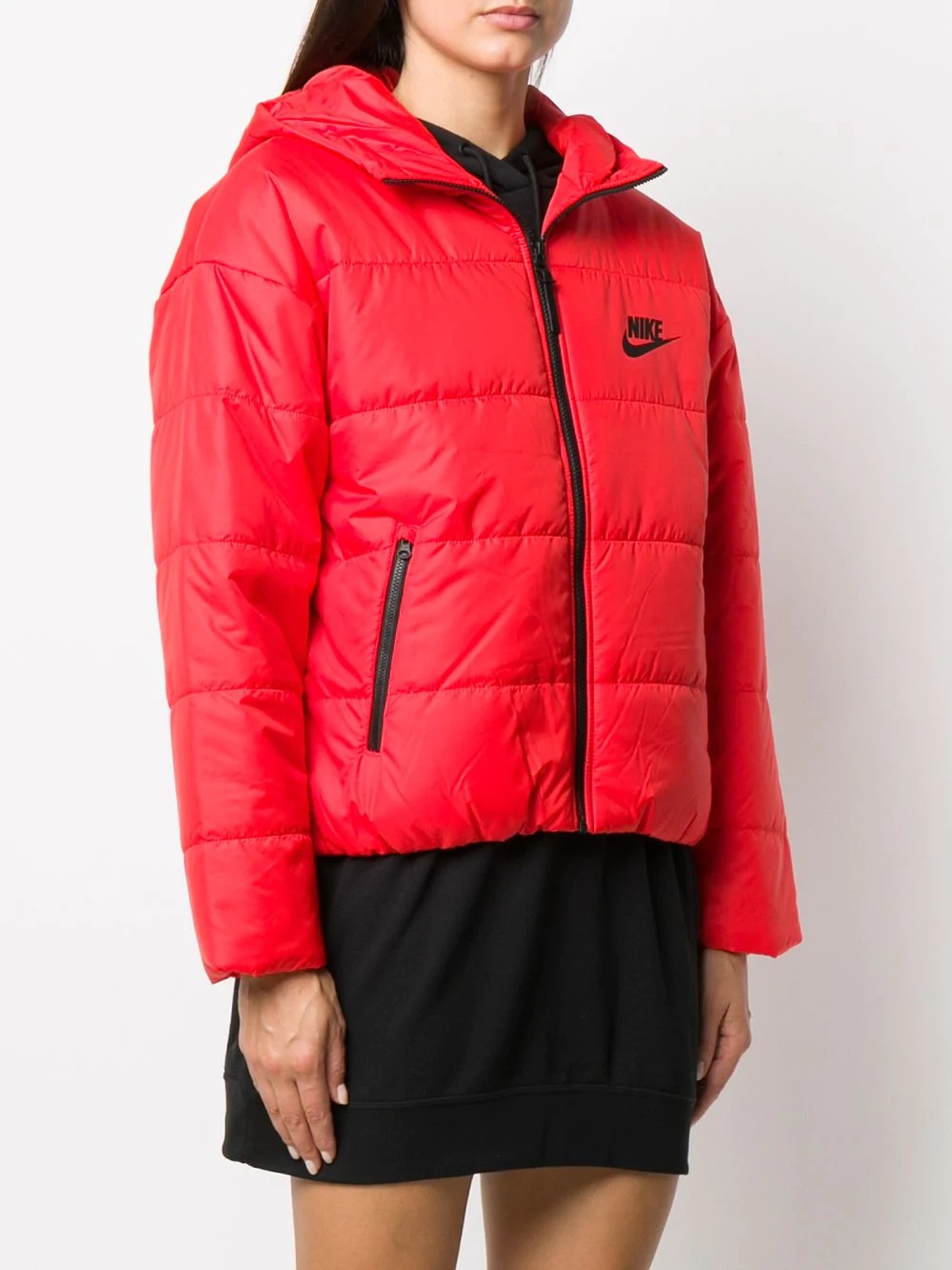 Swoosh logo printed puffer jacket - 3