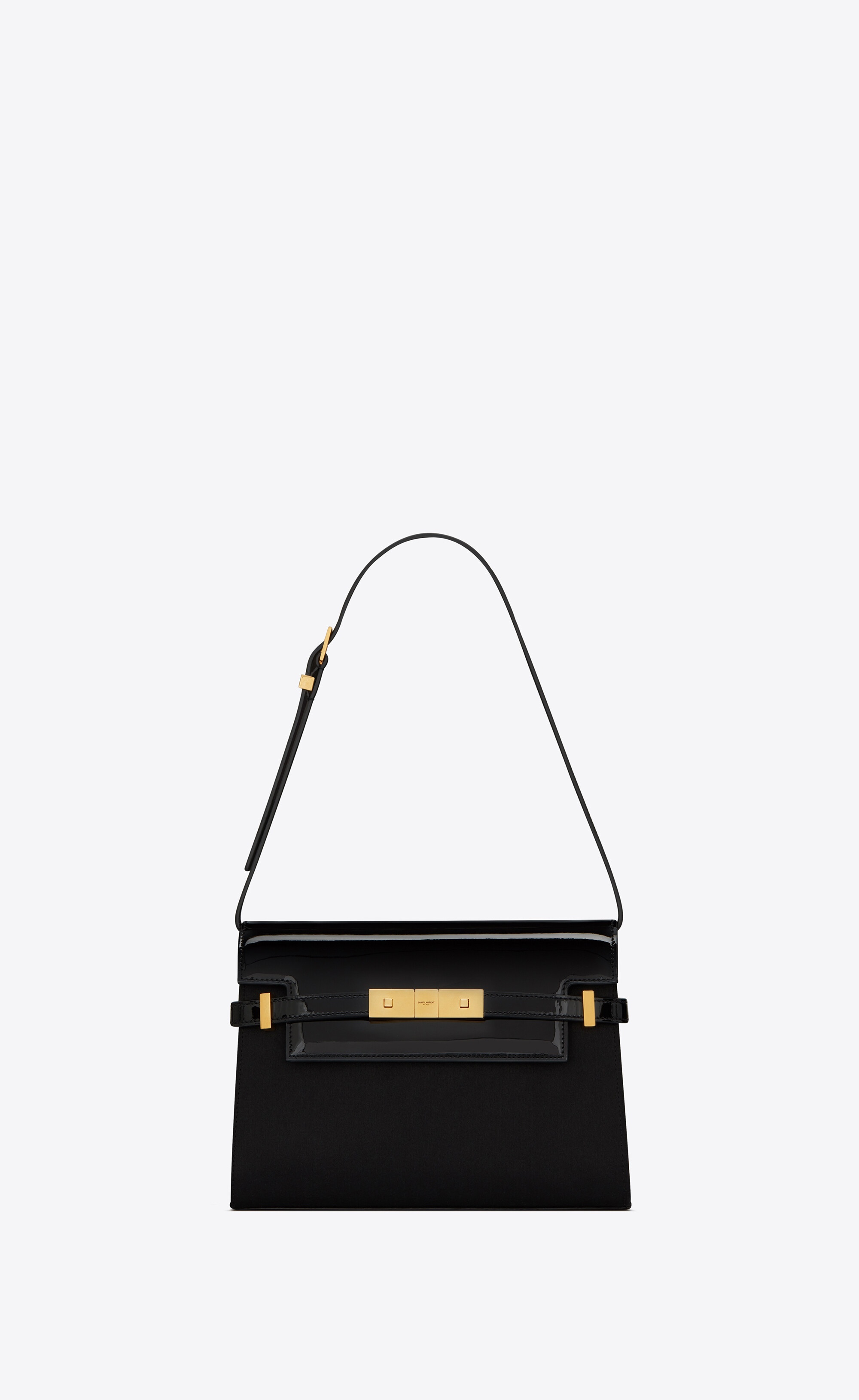 manhattan small shoulder bag in shiny crocodile embossed leather
