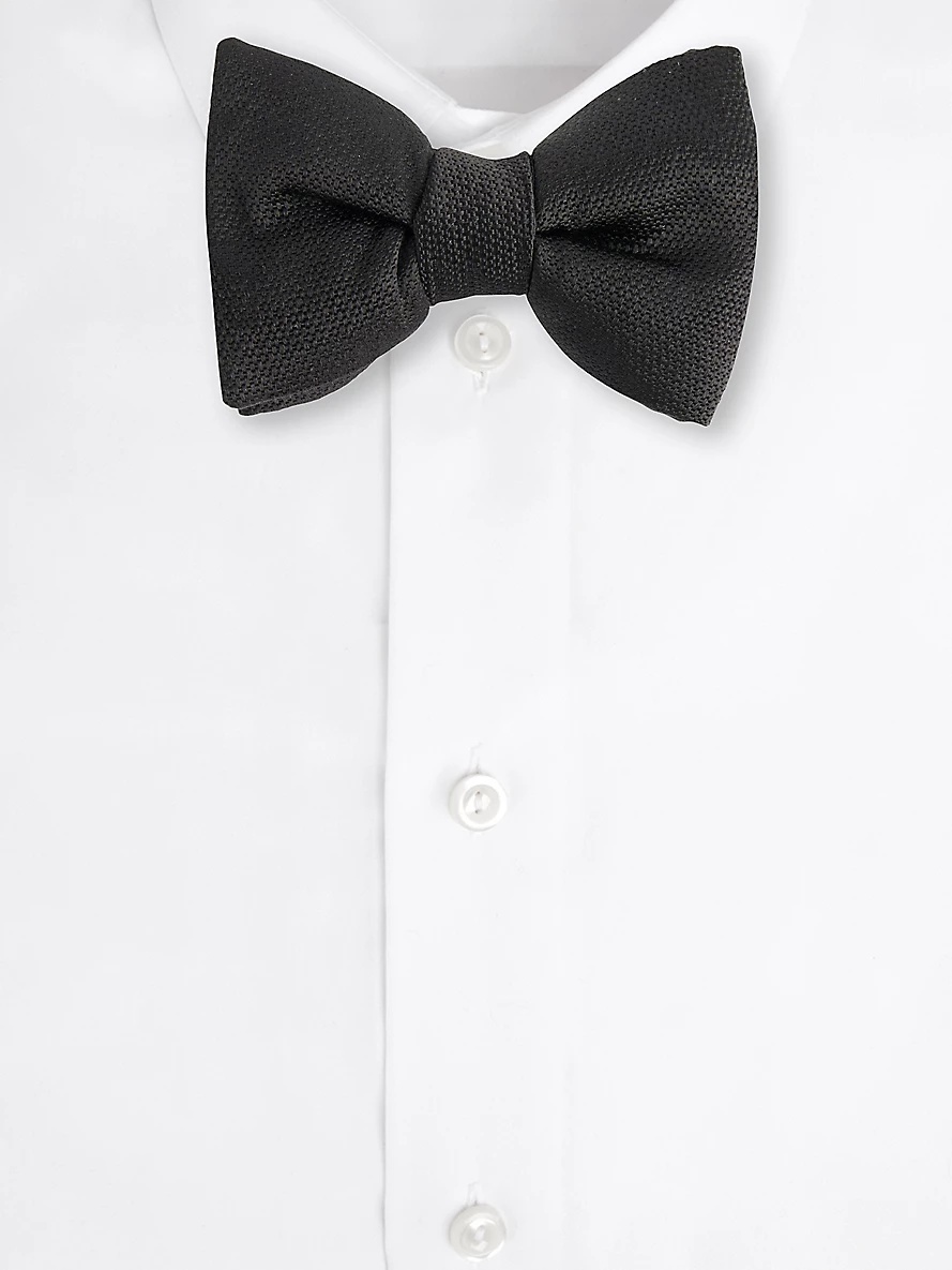 Adjustable silk and cotton-blend bow tie - 2