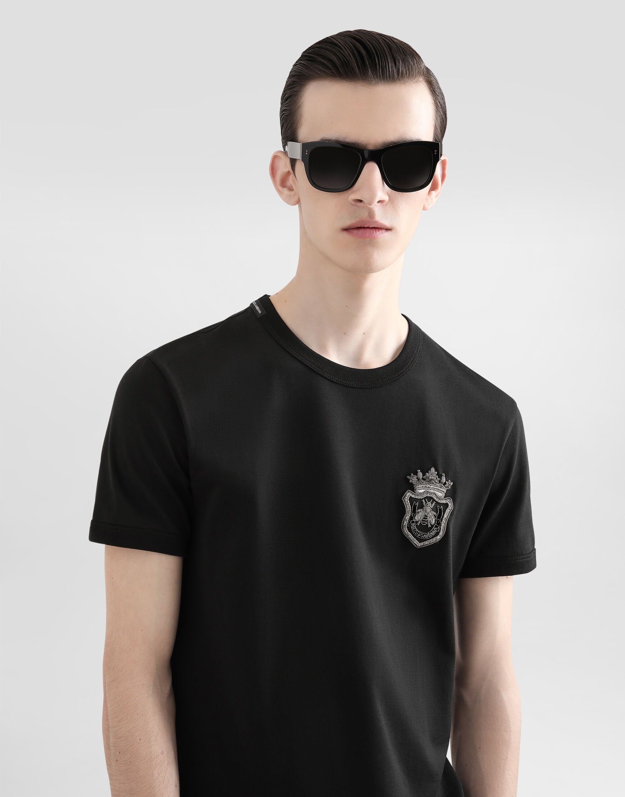 Cotton T-shirt with heraldic patch - 4