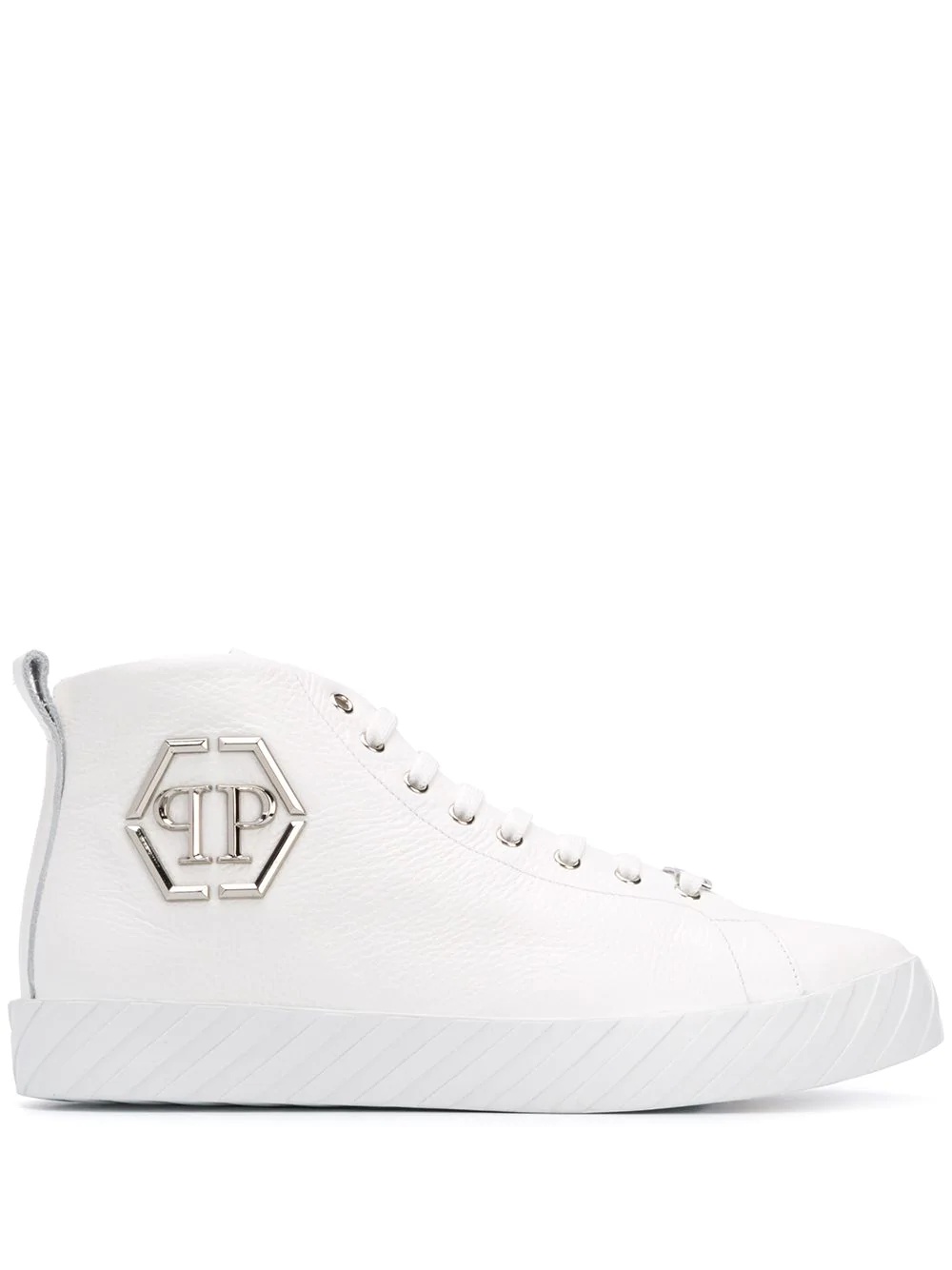 logo plaque high-top sneakers - 1