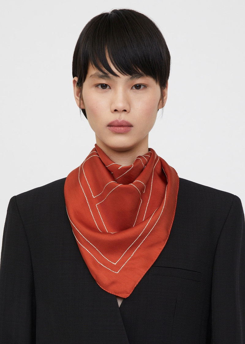 Embroidered monogram silk scarf bloody mary 3