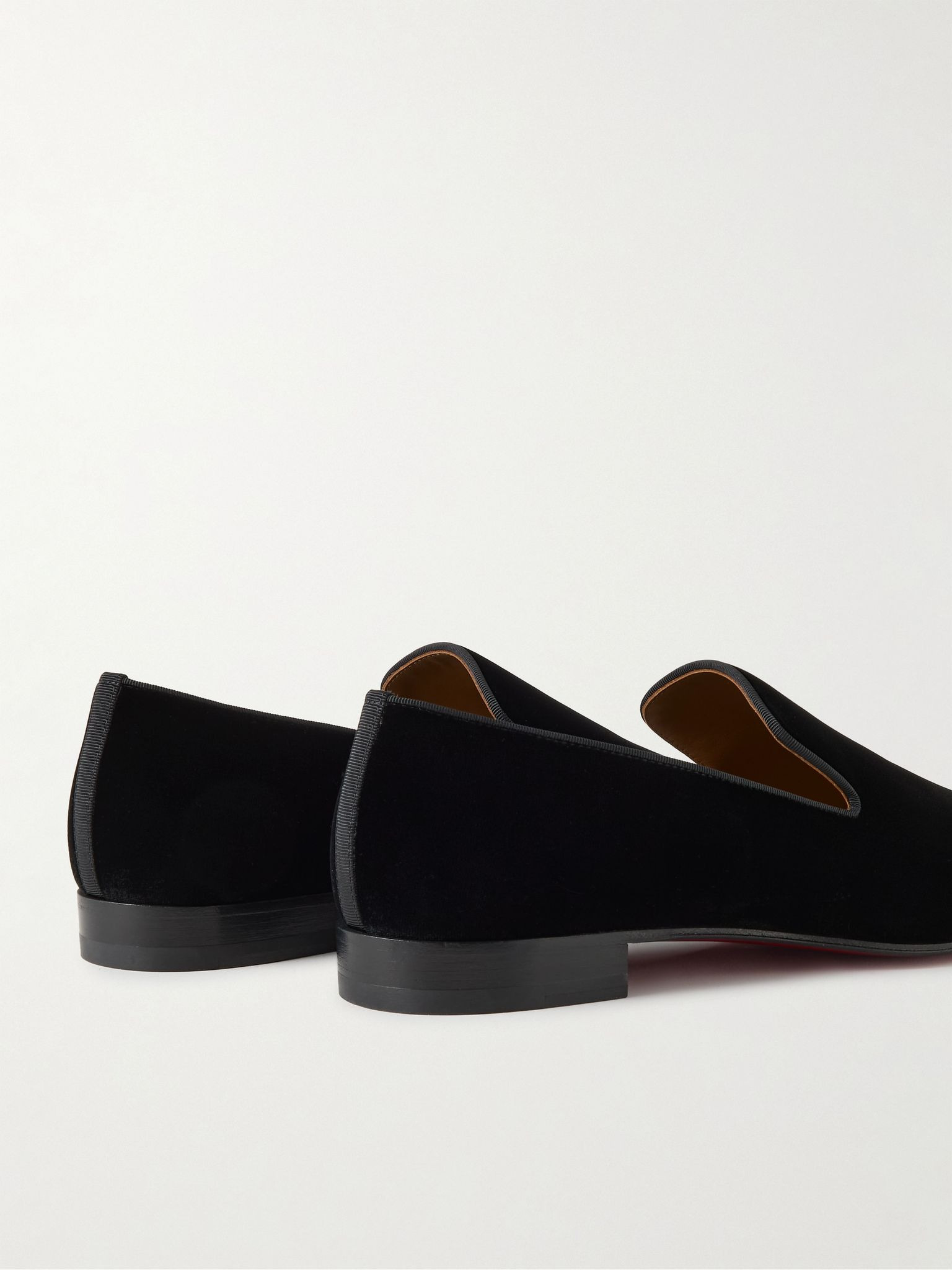 Dandelion Grosgrain-Trimmed Velvet Loafers Black - 5