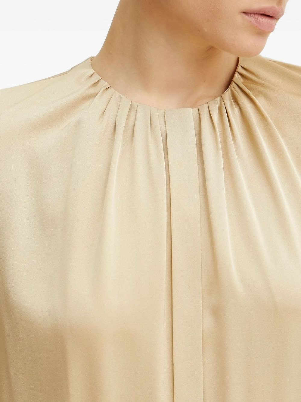 pleated-neck blouse - 4