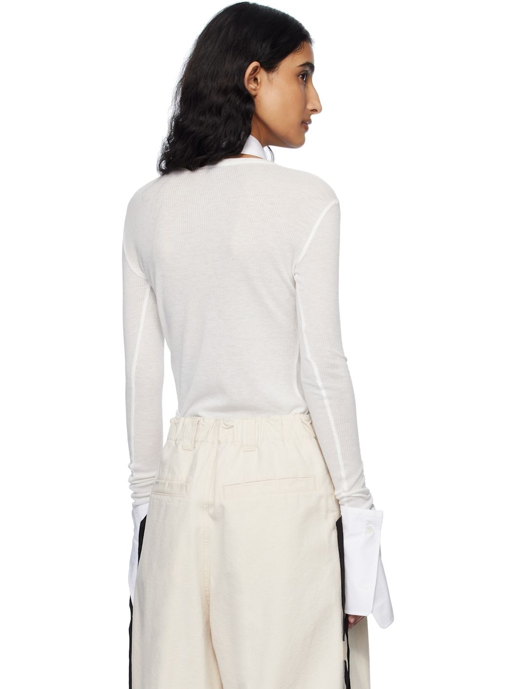 White Fiene Long Sleeve T-shirt - 3