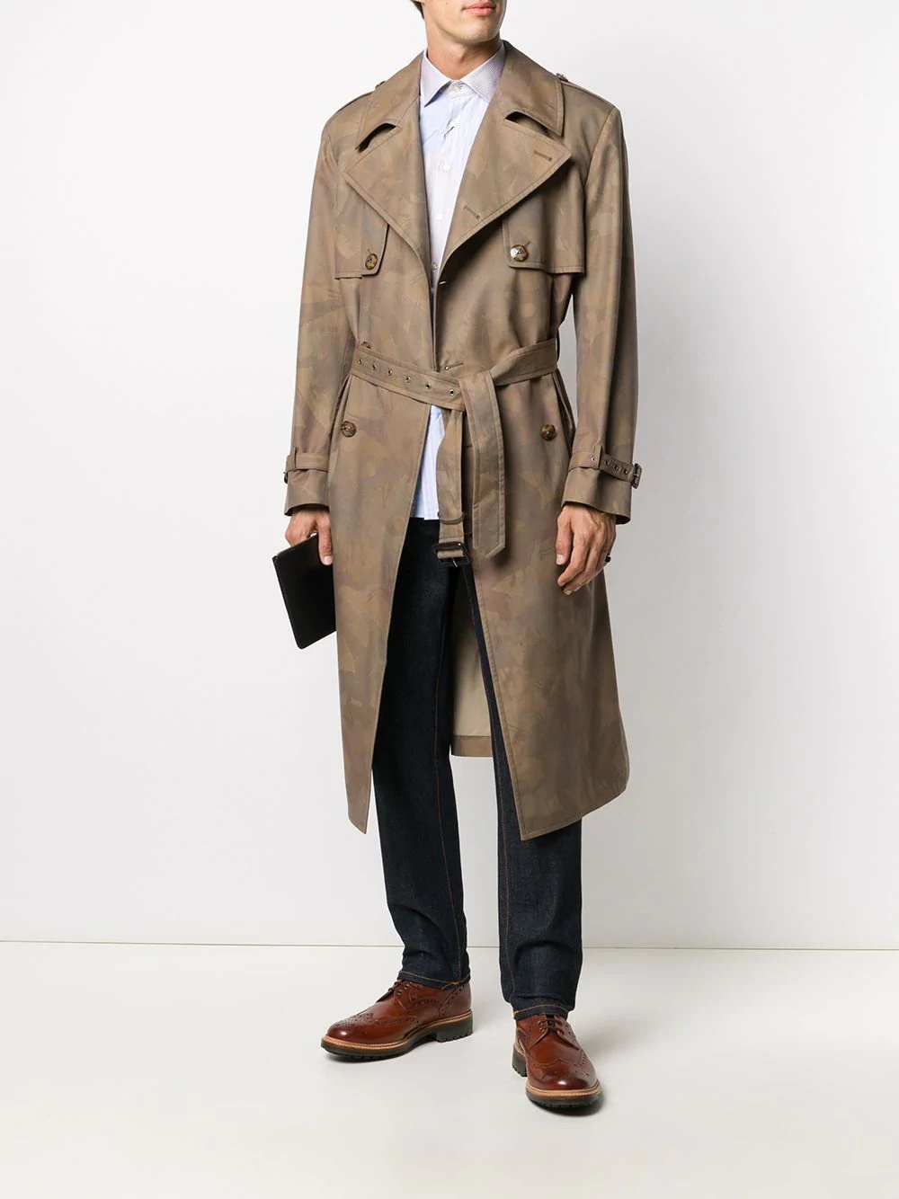 belted trench coat - 2