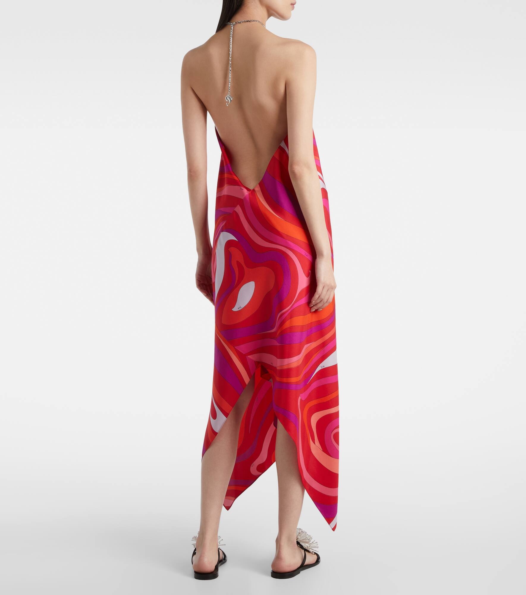 Marmo embellished halterneck silk minidress - 3