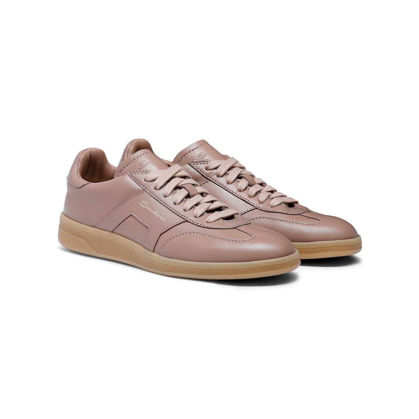 Women's pink tumbled leather DBS Oly sneaker - 3