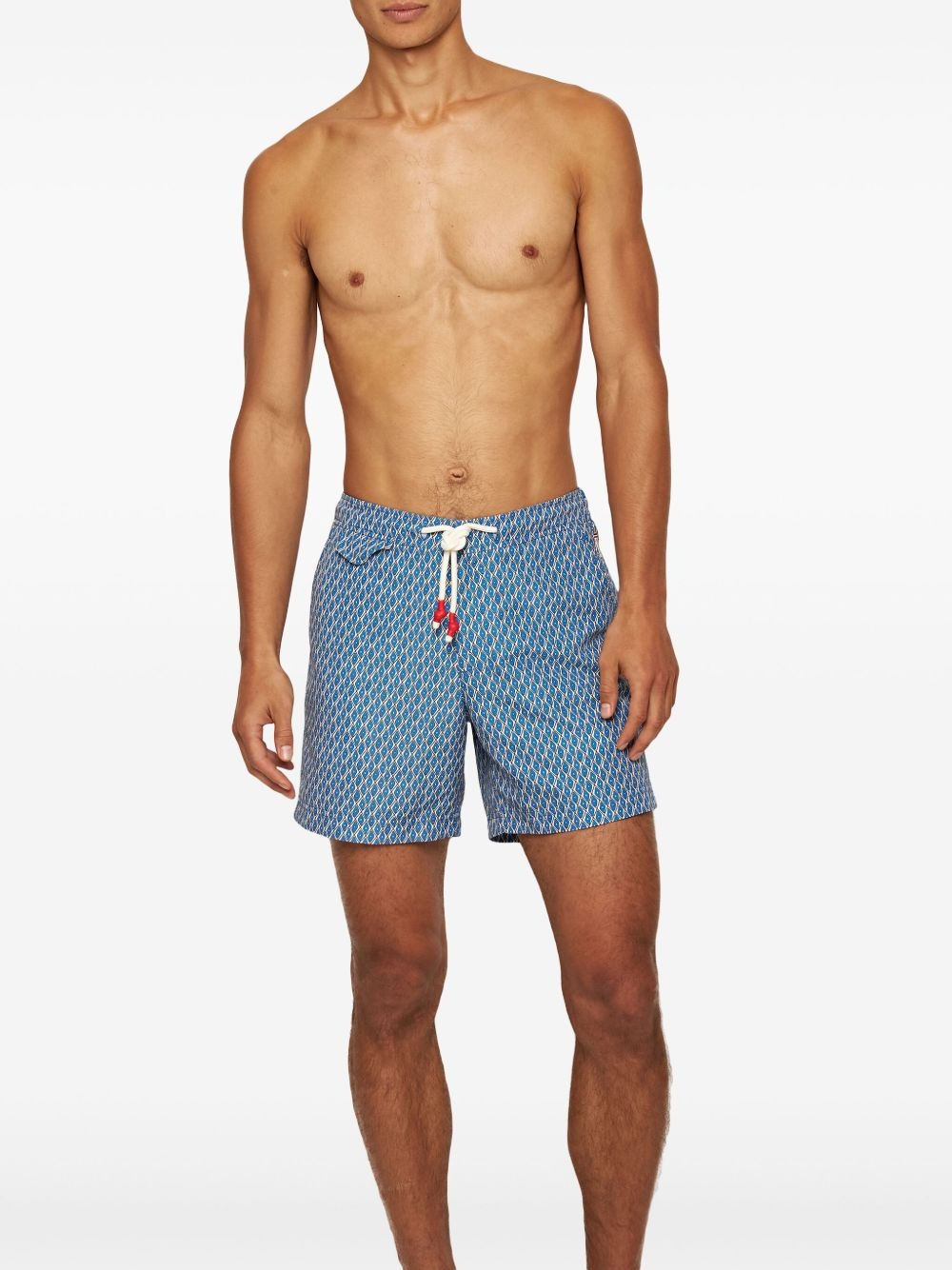 geometric-pattern swim shorts - 3