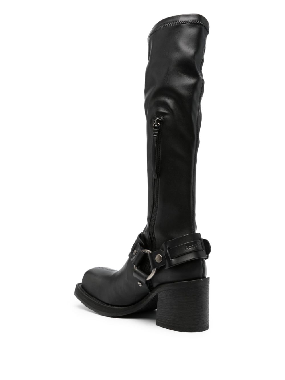 80mm square-toe leather boots - 3