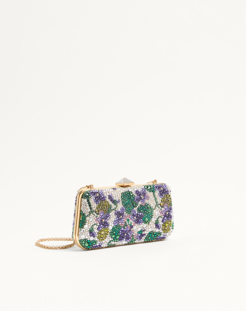 CARRY SECRETS MINAUDIERE WITH RHINESTONE FLORAL MOTIF 2