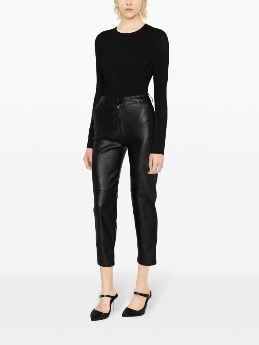 boned crepe bodysuit - 3
