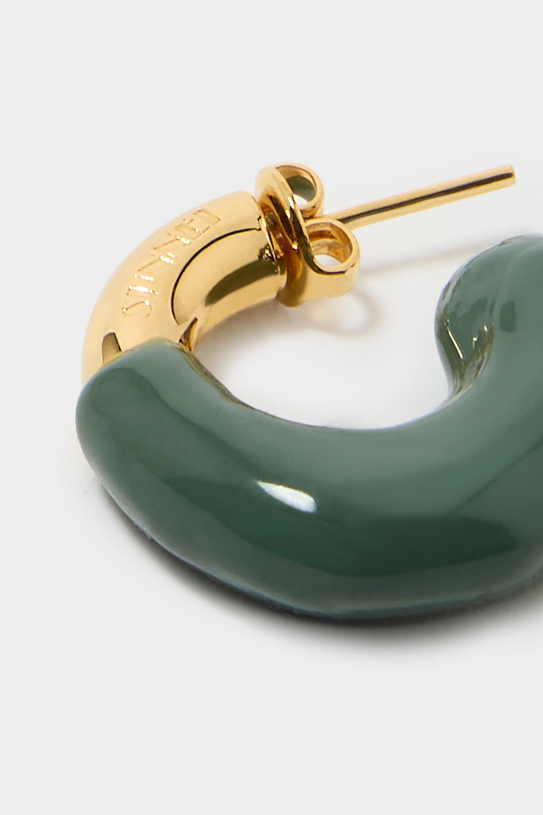 MINI RUBBERIZED EARRINGS GOLD / military green - 2