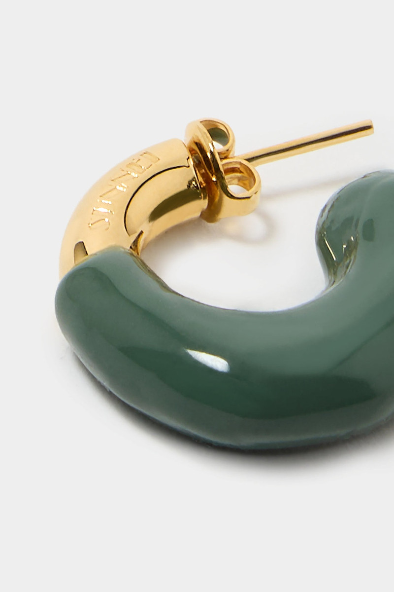 SUNNEI MINI RUBBERIZED EARRINGS GOLD / military green outlook