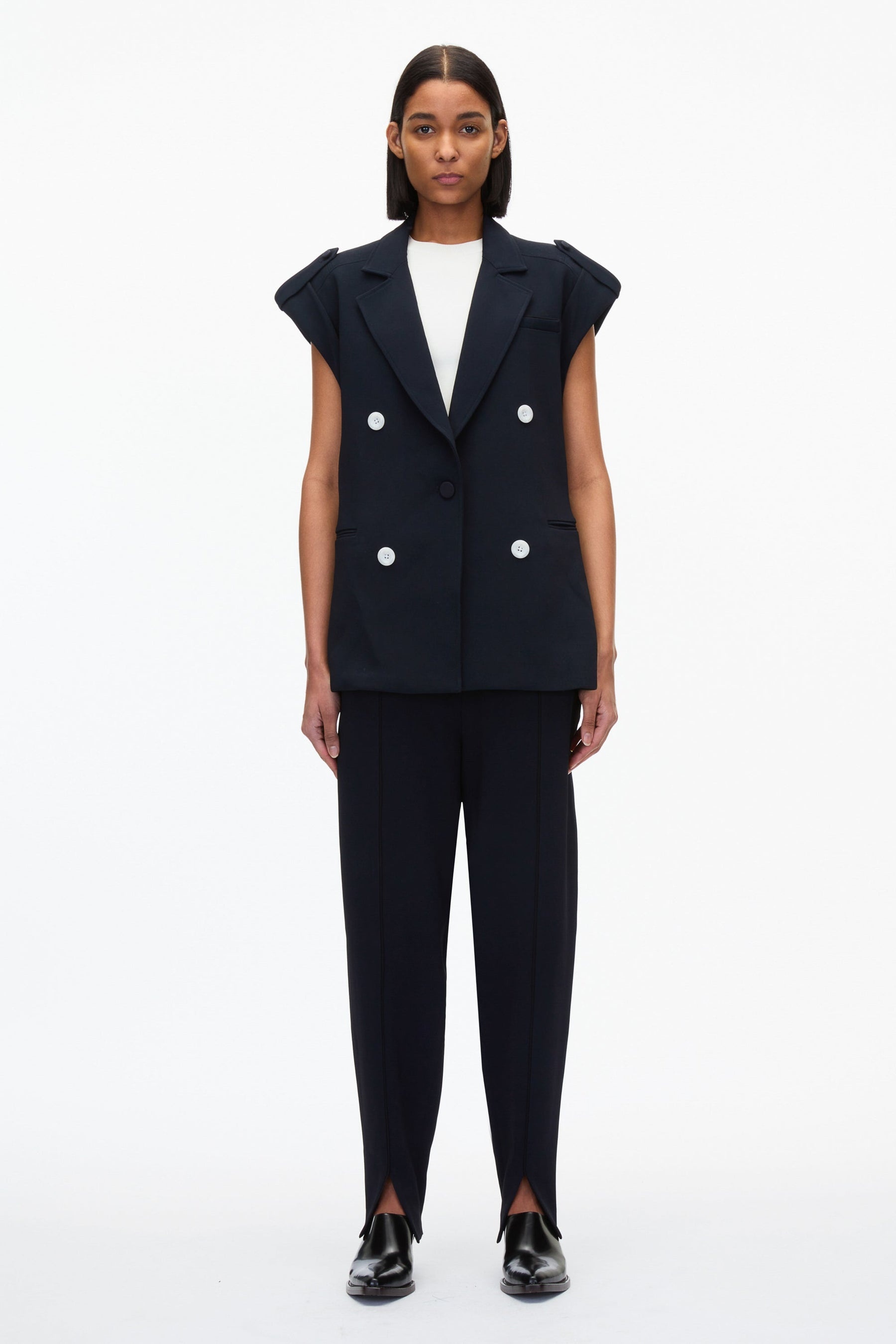 Cocoon Tailored Vest with Rolled Sleeve - 5
