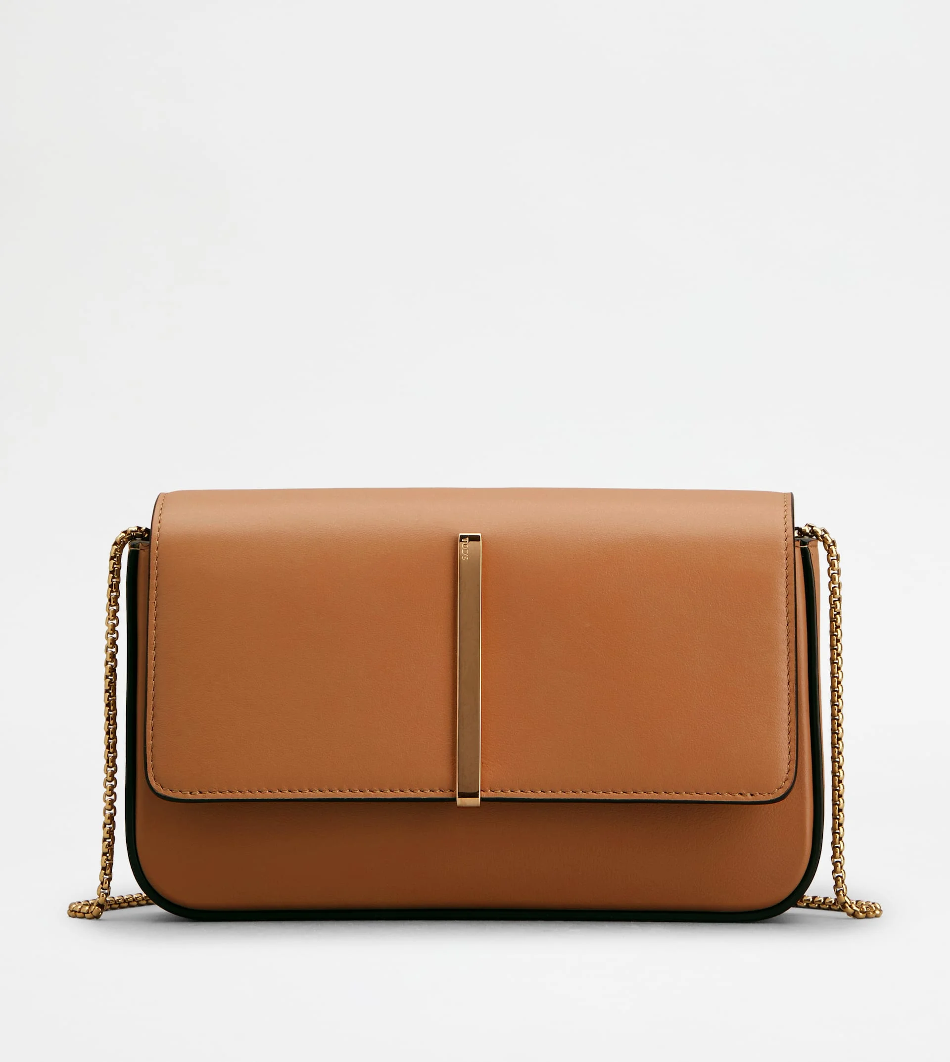 TOD'S DI BAG FOLIO IN LEATHER MINI - BROWN - 1