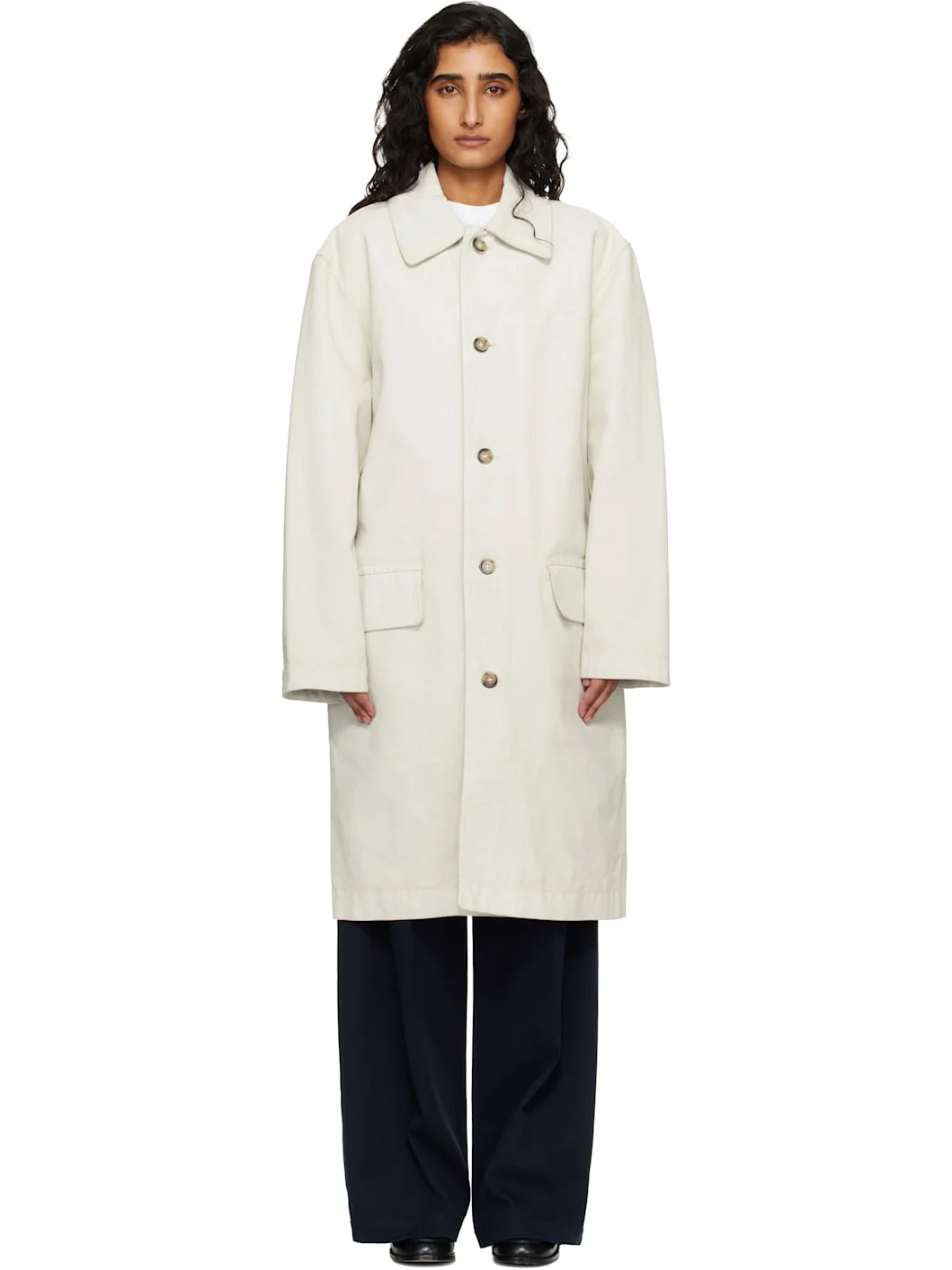 Off-White Coated Canvas Coat - 1