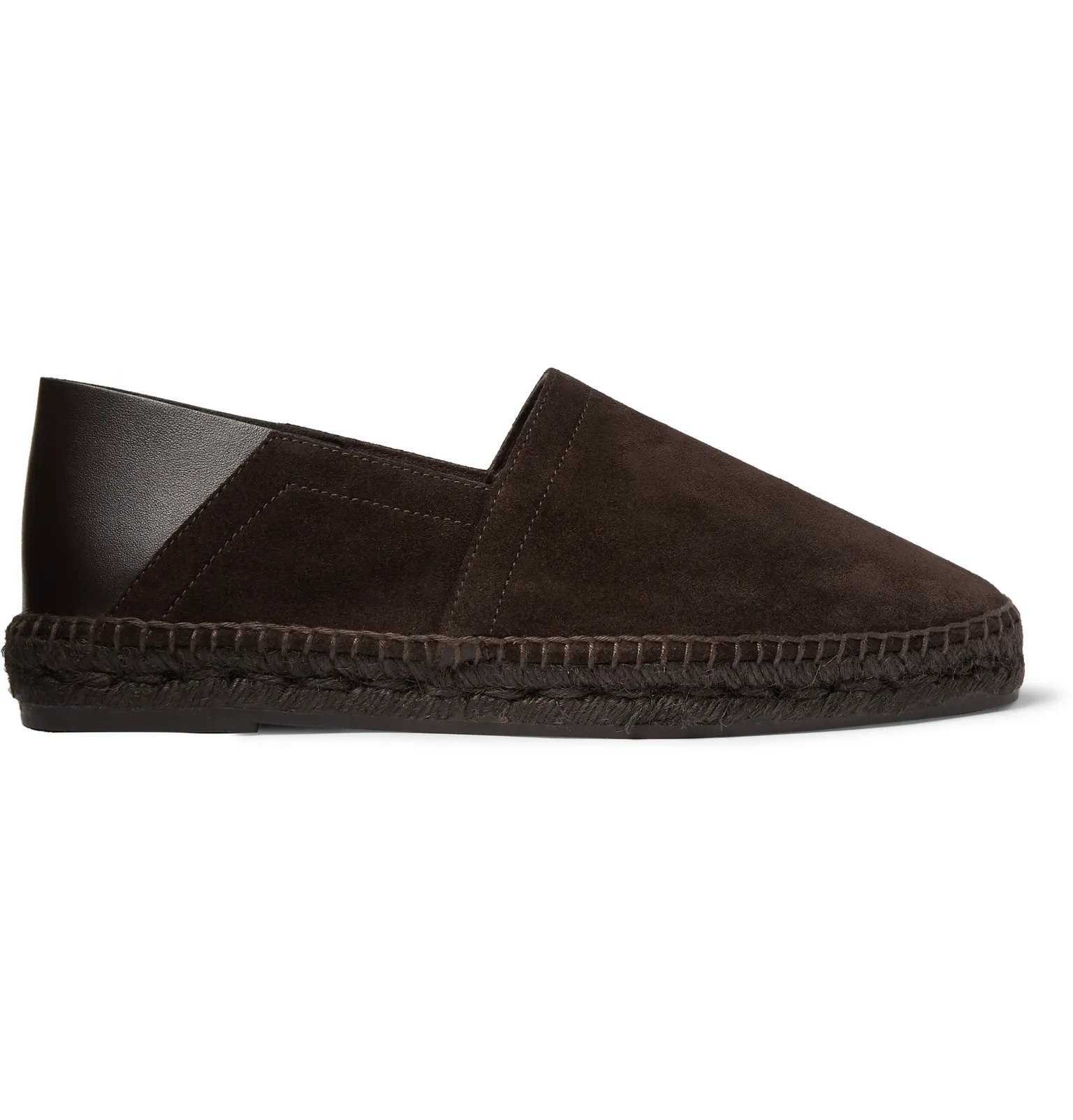 Barnes Collapsible-Heel Suede and Leather Espadrilles - 10