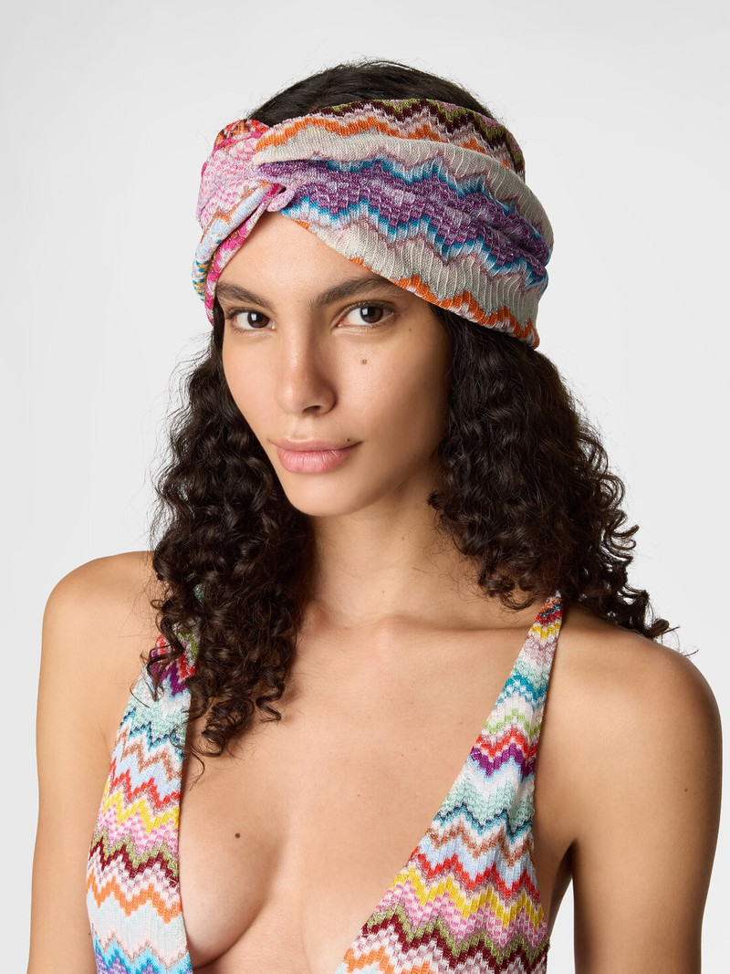 Headband with pixel-effect zigzag pattern 3