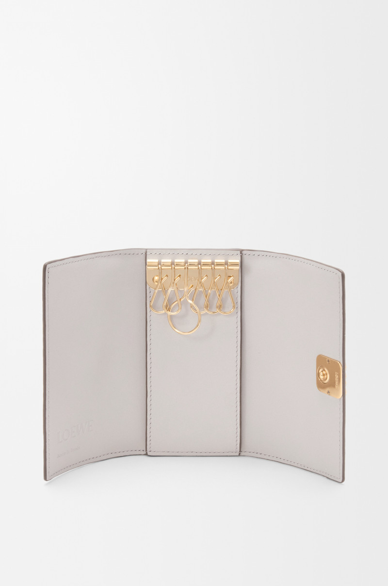 Loewe Anagram key case in pebble grained calfskin outlook
