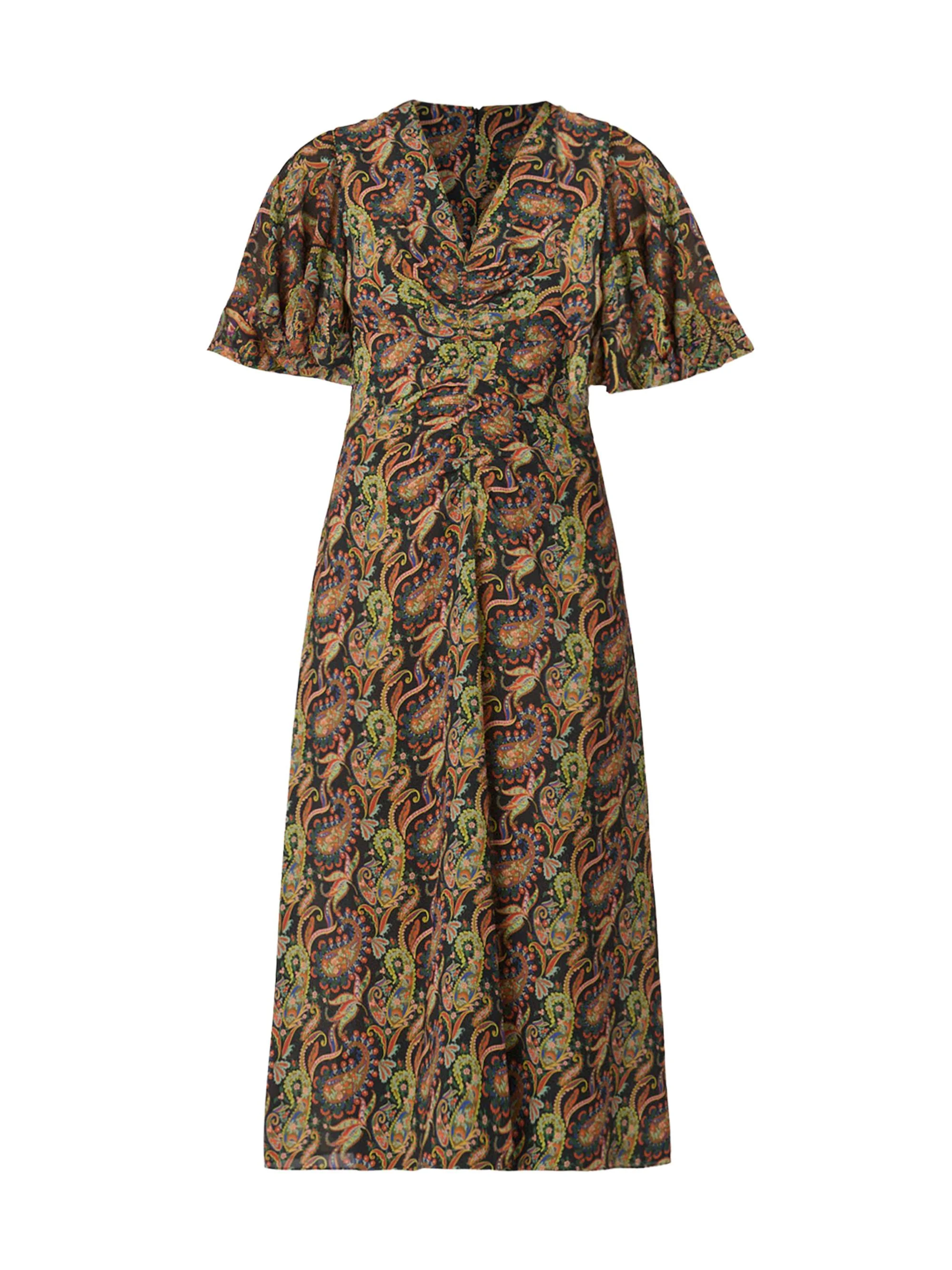 Women's Drew Paisley Cocktail Dress - Jet Teal Rust Multi - 1