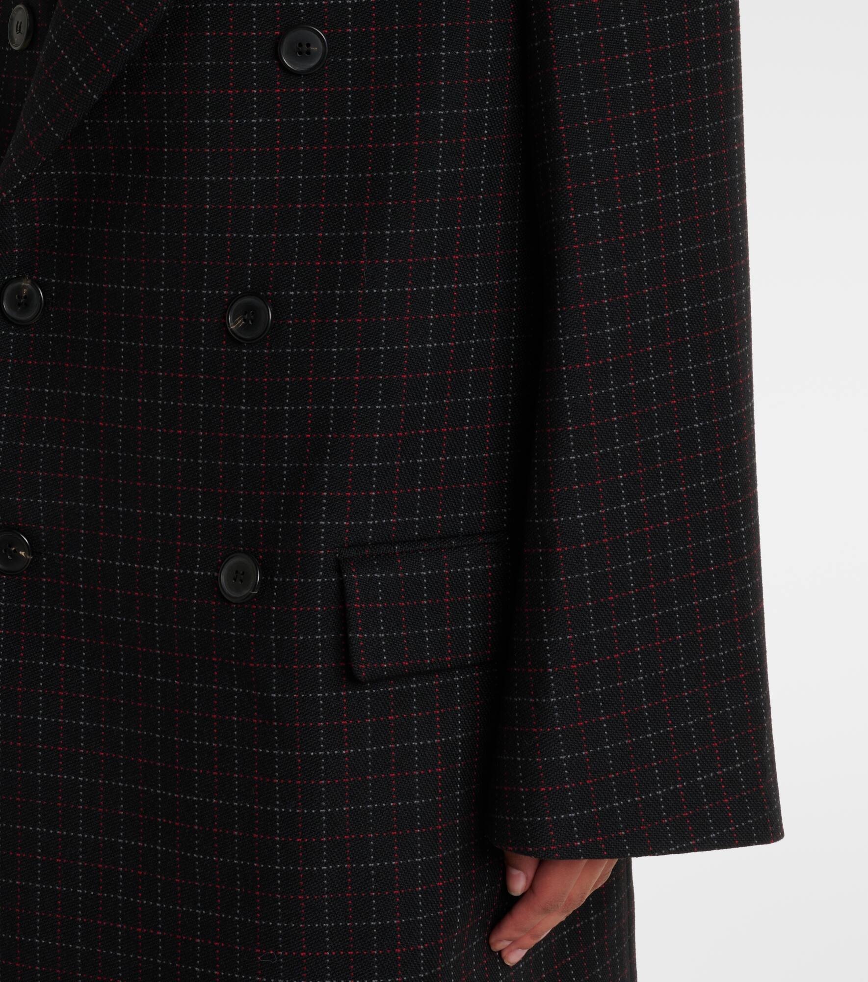 Oversized checked virgin wool coat - 5