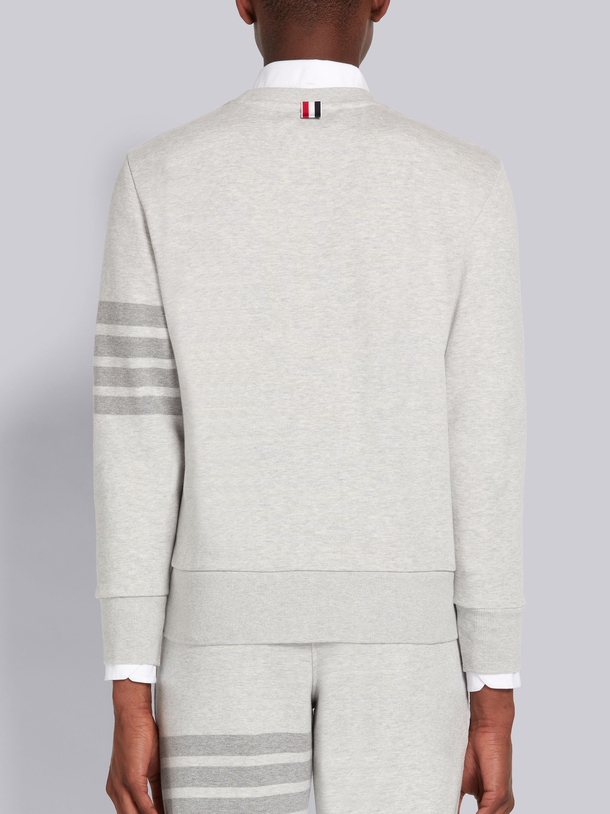 Thom Browne Pastel Grey Loopback Terry Tonal 4-Bar Relaxed