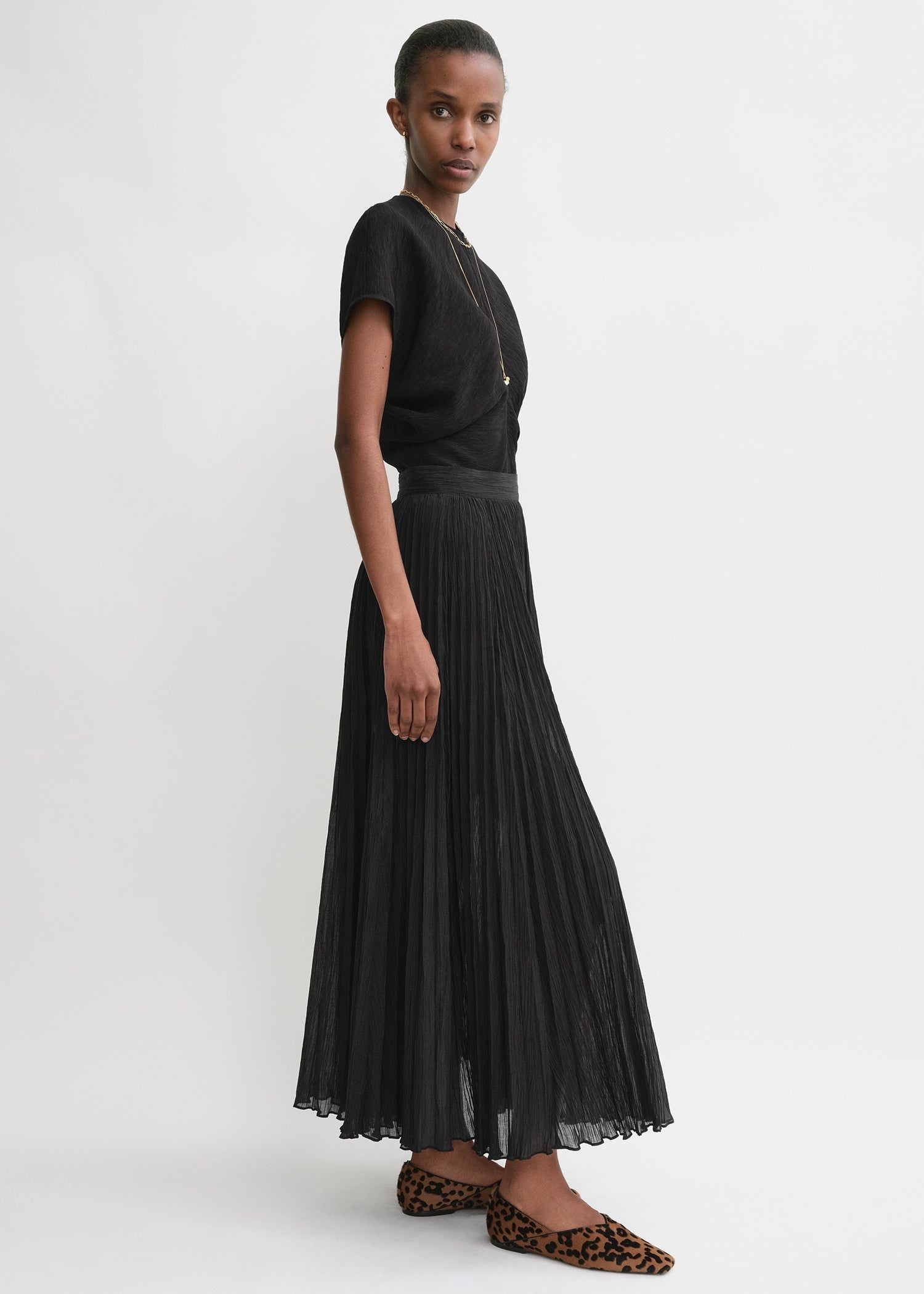 Crinkled plissé skirt black - 3