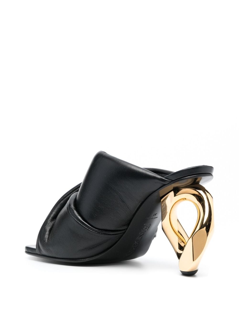 Chain Heel 95mm leather mules - 3