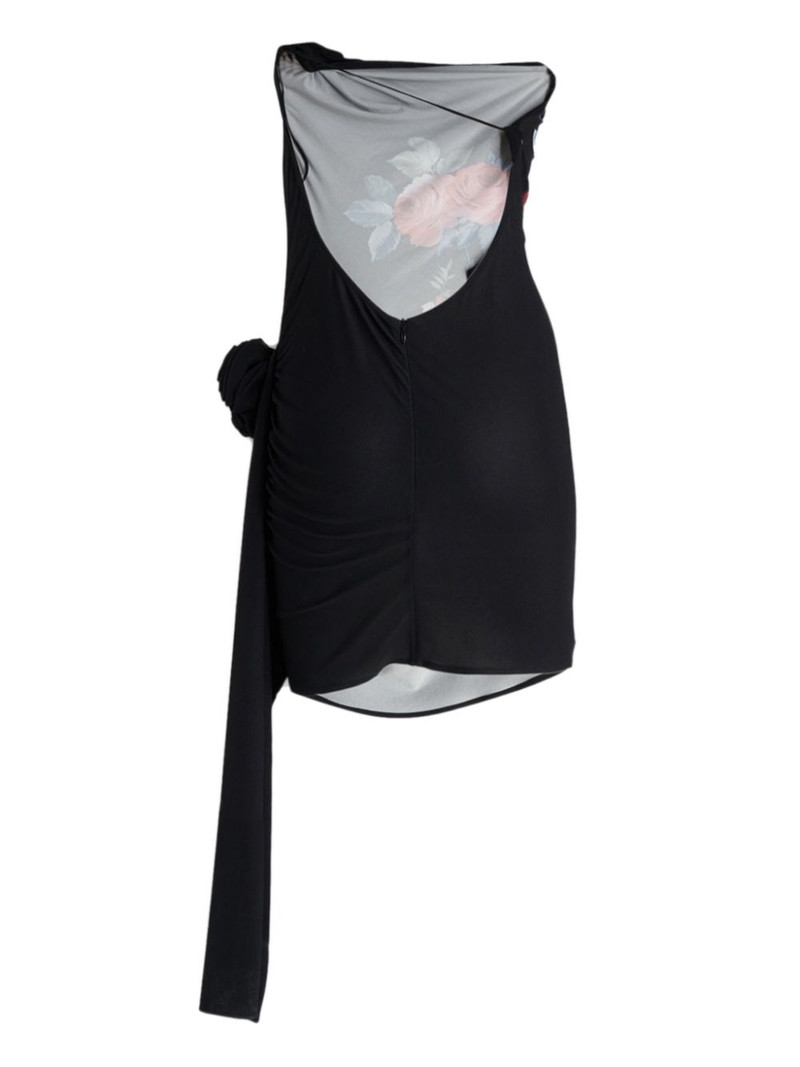 MAGDA BUTRYM one-shoulder floral-print mini dress outlook