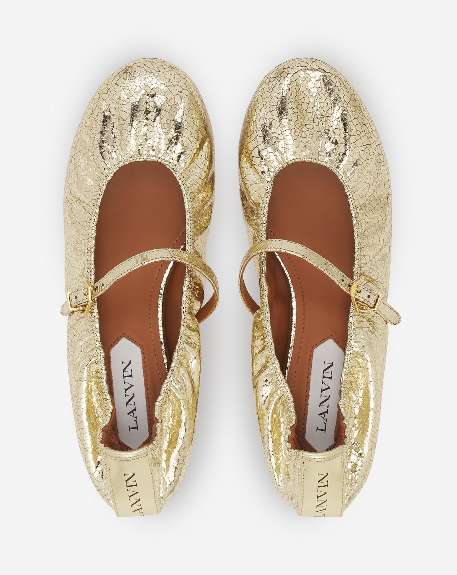 THE BALLERINA MARY JANE IN CRACKLED METALLIC LEATHER - 3