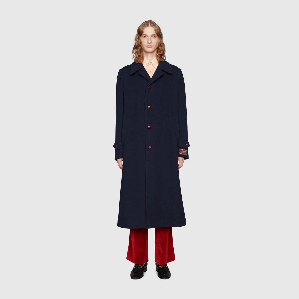 Wool coat with label - 3