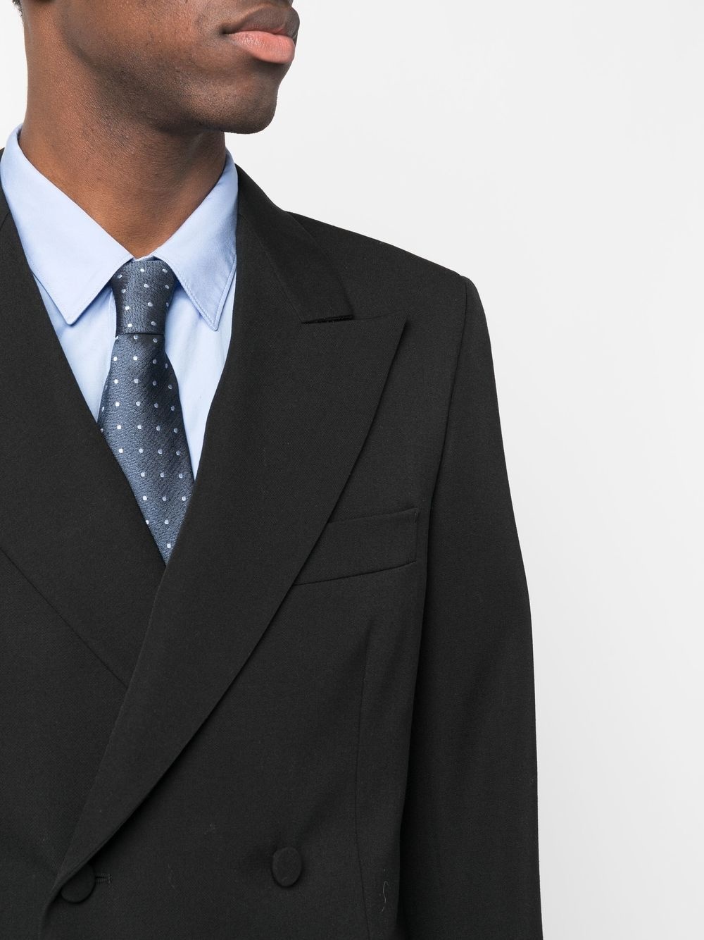 double-breasted wool blazer - 5