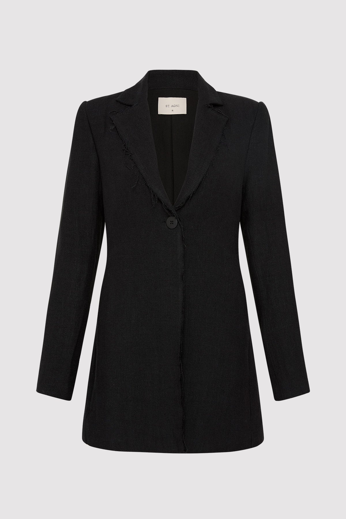Raw Edge Blazer - Black - 5