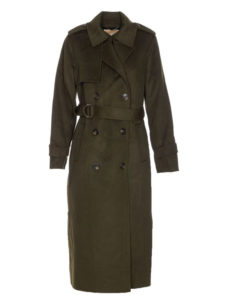 double-breasted belted trench coat 1