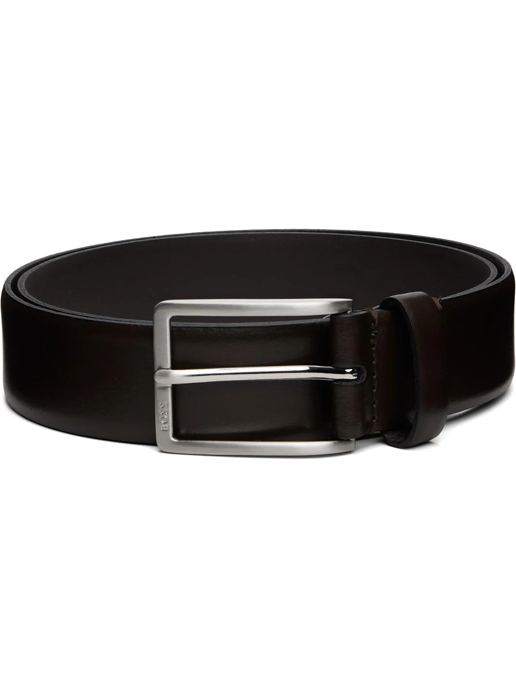 Brown Leather Pin-Buckle Belt - 1
