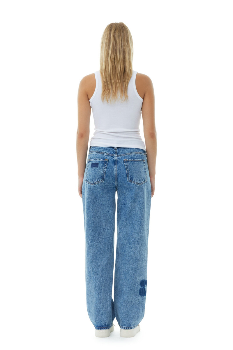 MID BLUE STONE PATCH IZEY JEANS 4